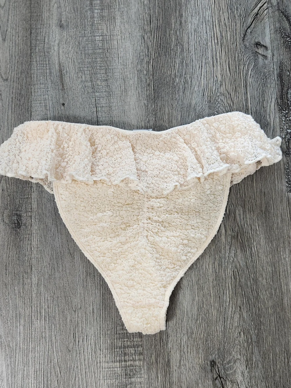 New!Montce Amalia Texture Tamarindo Ruffle Bikini Bottom